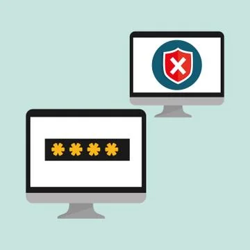 Security system design. technology illustration. protection icon Illustrazione stock