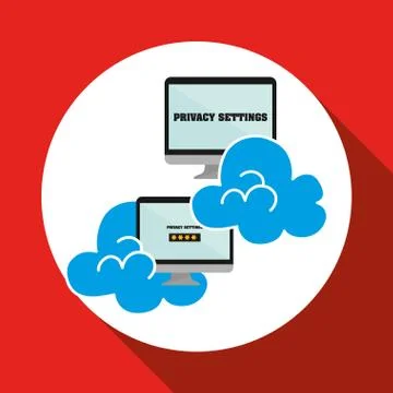 Security system design. technology illustration. protection icon Illustrazione stock