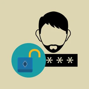 Security system design. technology illustration. protection icon 스톡 일러스트