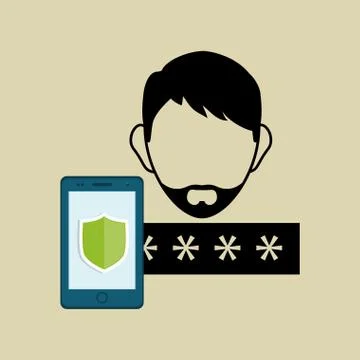 Security system design. technology illustration. protection icon Illustrazione stock