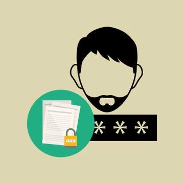 Security system design. technology illustration. protection icon 스톡 일러스트