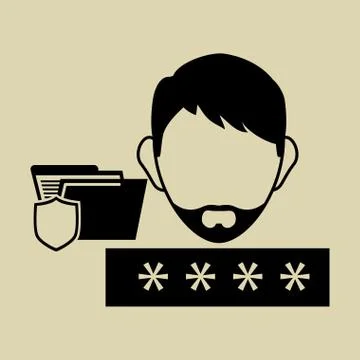 Security system design. technology illustration. protection icon 스톡 일러스트