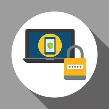 Security system design. technology illustration. protection icon 스톡 일러스트