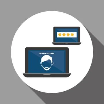 Security system design. technology illustration. protection icon 스톡 일러스트