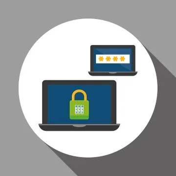 Security system design. technology illustration. protection icon 스톡 일러스트