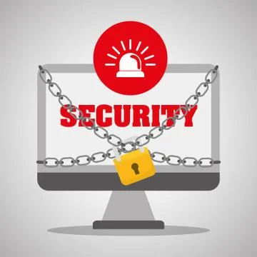 Security system design, warning and technology concept Illustrazione stock
