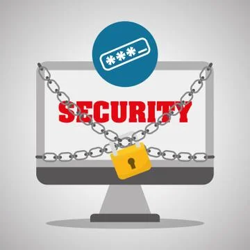 Security system design, warning and technology concept Illustrazione stock