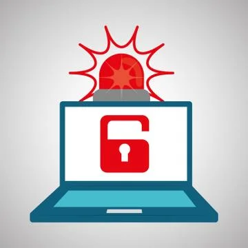 Security system design, warning and technology concept Illustrazione stock