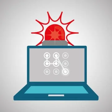 Security system design, warning and technology concept Illustrazione stock