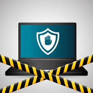 Security system design, warning and technology concept Illustrazione stock