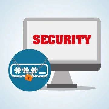 Security system design, warning and technology concept Illustrazione stock