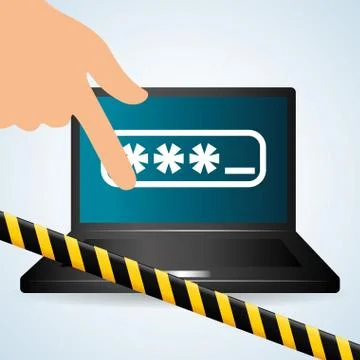 Security system design, warning and technology concept Illustrazione stock