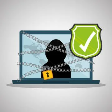 Security system design. warning icon. protection concept Illustrazione stock