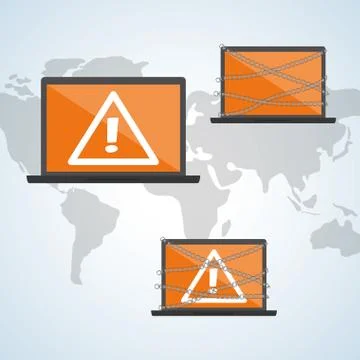 Security system design. warning icon. protection concept Illustrazione stock