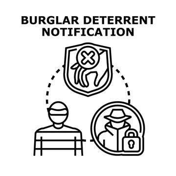 Security system deterring theft and protecting property concept Stock Illustration