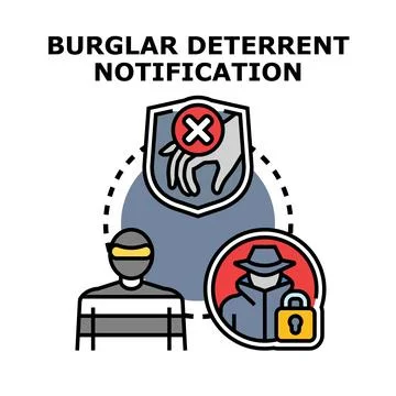 Security system deterring theft and protecting property concept Stock Illustration