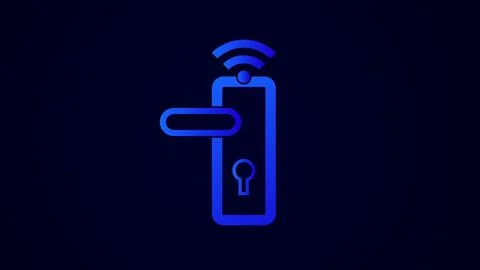 Security system digital door lock icon illustration background. Ilustración de archivo