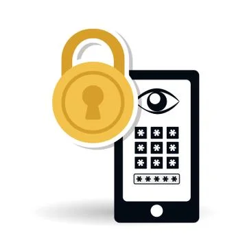 Security system icon over white background, vector illustration 스톡 일러스트