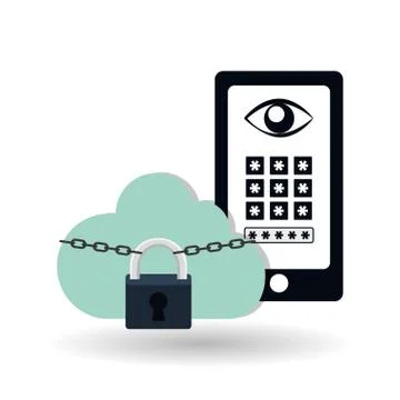 Security system icon over white background, vector illustration Illustrazione stock