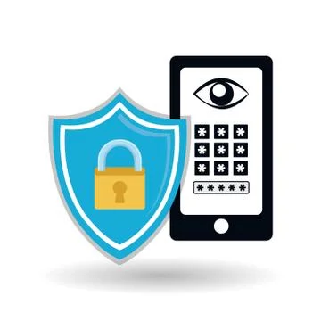 Security system icon over white background, vector illustration 스톡 일러스트