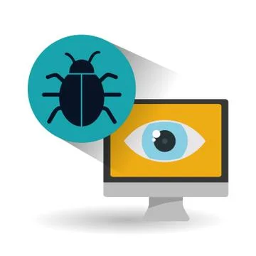 Security system icon over white background, vector illustration Ilustración de archivo