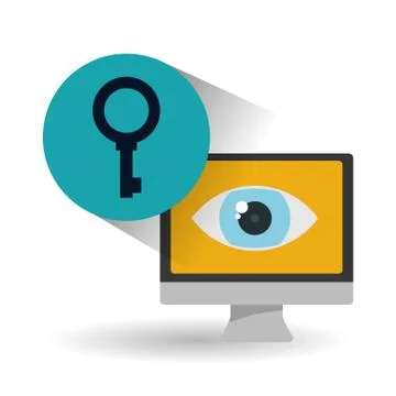 Security system icon over white background, vector illustration 스톡 일러스트