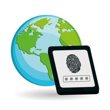 Security system icon over white background, vector illustration Illustrazione stock