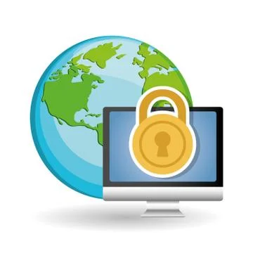 Security system icon over white background, vector illustration Stock Illustration