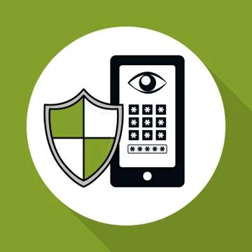 Security system icon over white background, vector illustration 스톡 일러스트