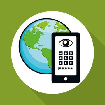 Security system icon over white background, vector illustration 스톡 일러스트