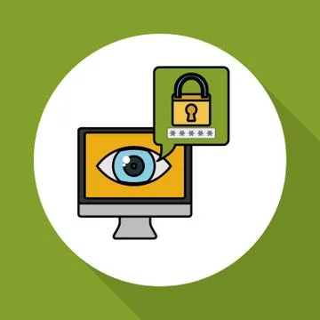 Security system icon over white background, vector illustration 스톡 일러스트