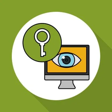 Security system icon over white background, vector illustration Stock Illustration