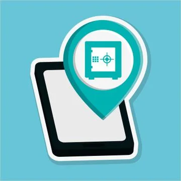 Security system icon over white background, vector illustration Illustrazione stock
