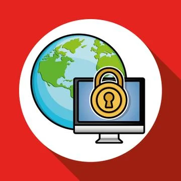 Security system icon over white background, vector illustration Stock Illustration