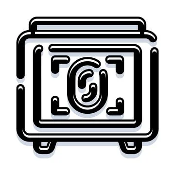 Security system icon scanning fingerprint for identification Stock Illustration