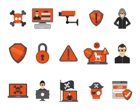 Security system icon set vector design Illustrazione stock