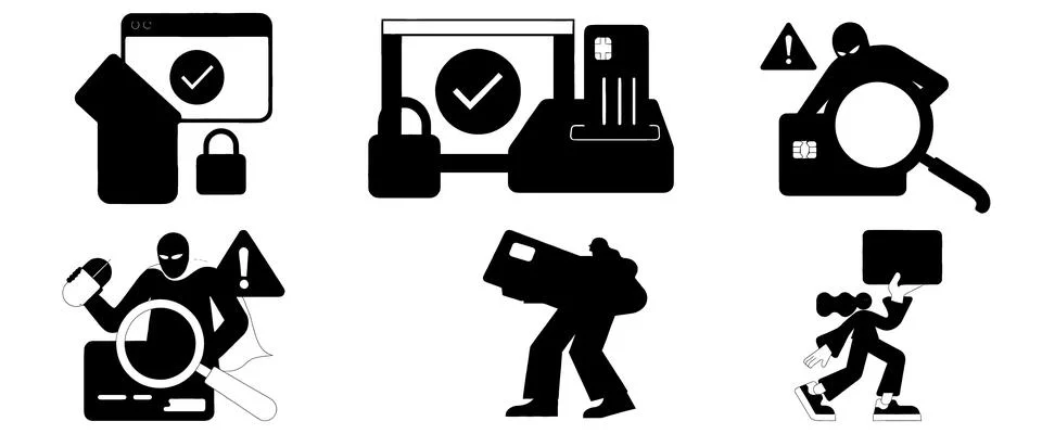 Security system icons depicting data protection Stock Illustration