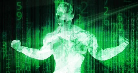 Security System with Intelligent AI Man Guard Stock Footage 340304802