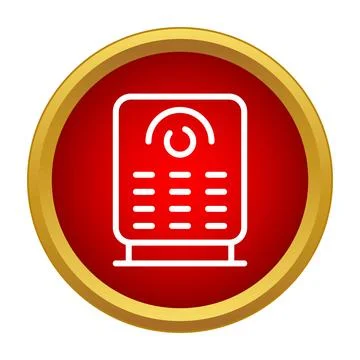 Security system keypad icon on red button Illustrazione stock