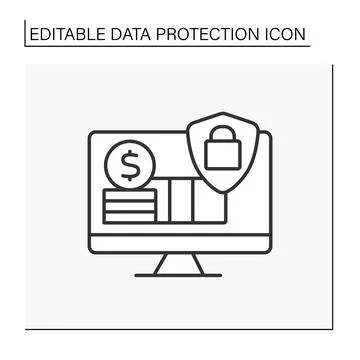 Security system line icon Stock Illustration