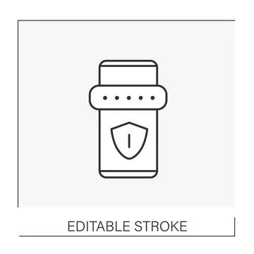 Security system line icon Stock Illustration