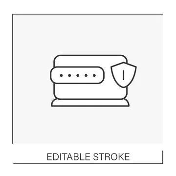 Security system line icon Stock Illustration