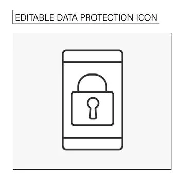 Security system line icon Stock Illustration