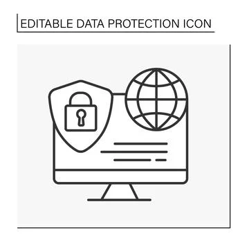 Security system line icon Stock Illustration