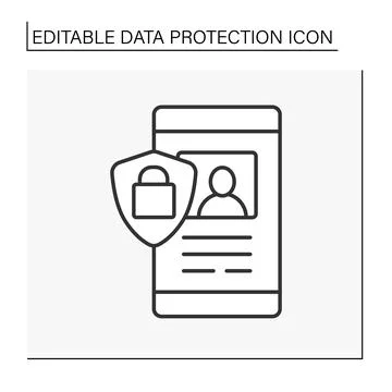Security system line icon Stock Illustration