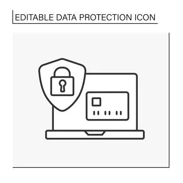 Security system line icon Stock Illustration