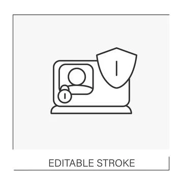 Security system line icon Stock Illustration