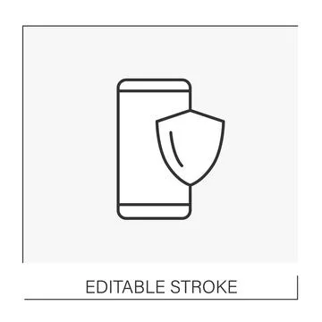 Security system line icon Stock Illustration