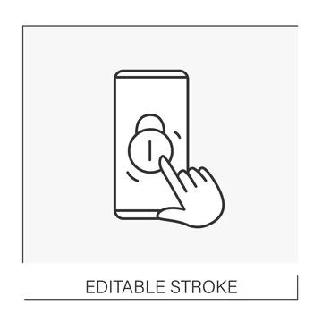 Security system line icon Stock Illustration
