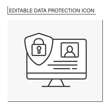 Security system line icon Stock Illustration